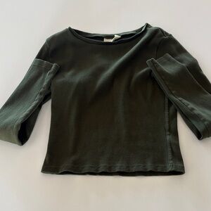 Dark Green Long Sleeve Top